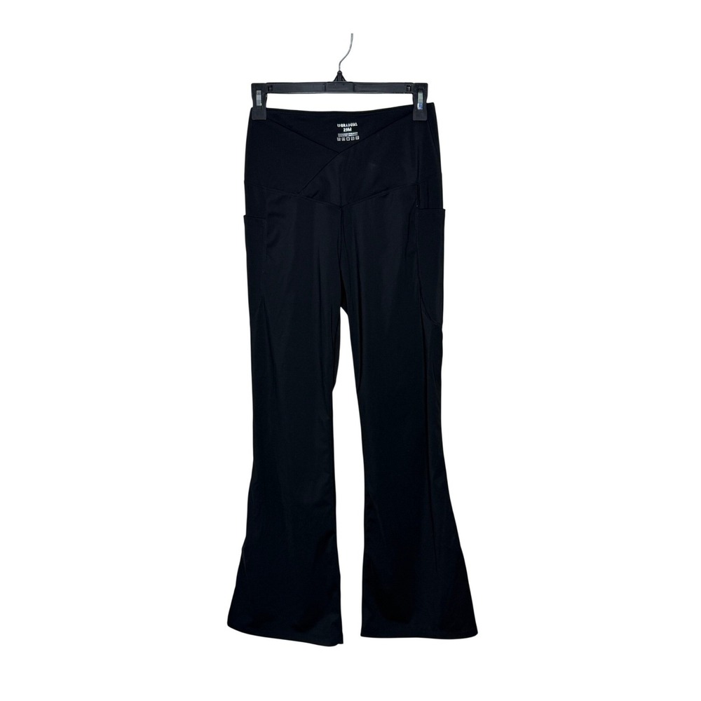 Gradual Black‎ Leggings Flare Leg Crossover Waist Stash Pockets Size 29 M